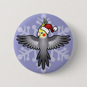Christmas Cockatiel 6 Cm Round Badge