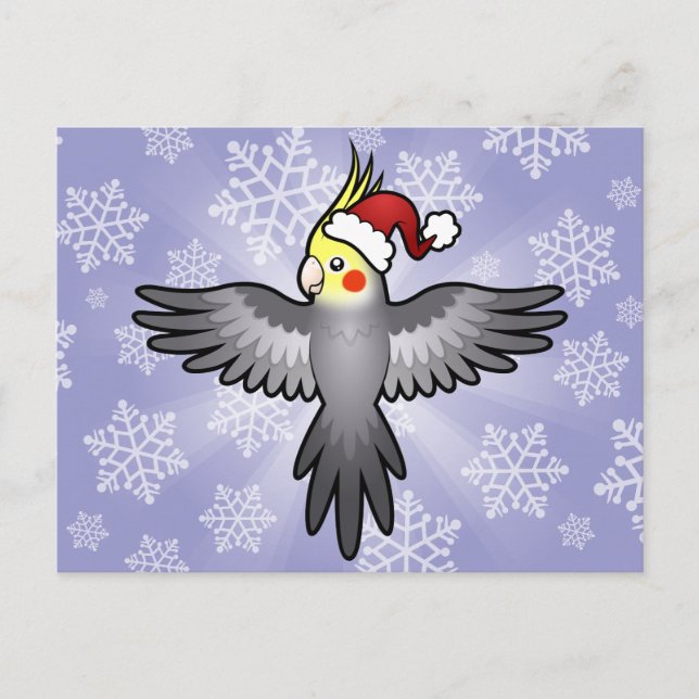 Christmas Cockatiel Holiday Postcard (Front)