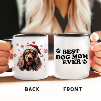 Christmas Cocker Spaniel Dog Personalised Mug
