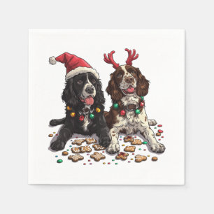 Christmas Cocker Spaniel Dogs Napkin