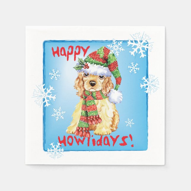 Christmas Cocker Spaniel Napkin (Front)