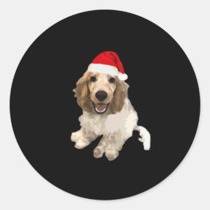 Christmas Cocker Spaniel (White) Essential T-Shirt Classic Round Sticker