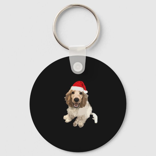 Christmas Cocker Spaniel (White) Essential T-Shirt Key Ring (Front)