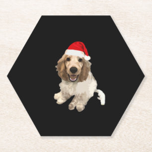Christmas Cocker Spaniel (White) Essential T-Shirt Paper Coaster