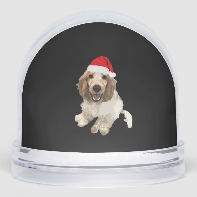 Christmas Cocker Spaniel (White) Essential T-Shirt Snowglobe (Front)