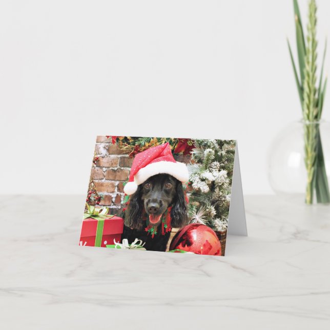 Christmas - Cocker Spaniel X - Pepper Holiday Card (Front)