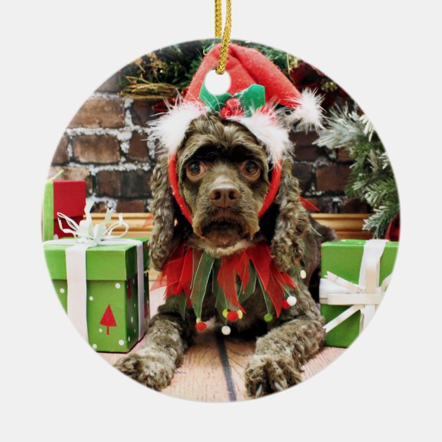 Christmas - Cocker Spaniel - Zoe Ceramic Tree Decoration (Front)