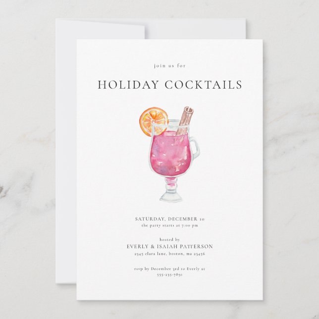 Christmas Cocktail Holiday Party Invitation (Front)