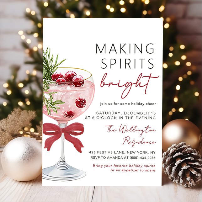 Christmas Cocktail Holiday Party Invitation (Creator Uploaded)