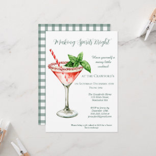 Christmas Cocktail Martini Holiday Party Invitation