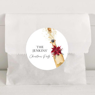 Christmas Cocktail Party Classic Round Sticker