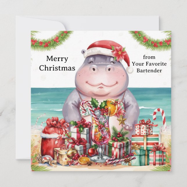 Christmas Cocktail Party Greeting Card  (Front)
