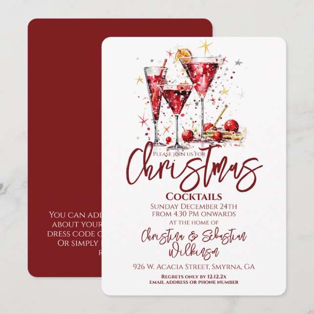 Christmas Cocktail Party Invitation (Front/Back)