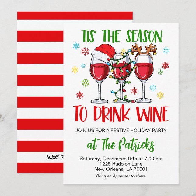 Christmas Cocktail Party Invitation (Front/Back)
