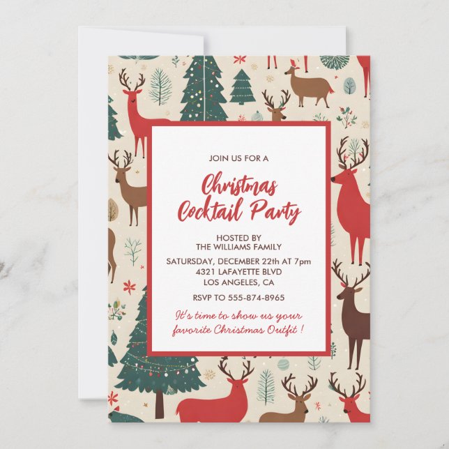 Christmas Cocktail Party Invitation (Front)