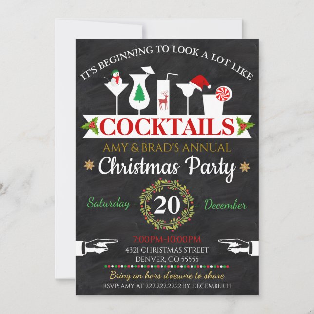 Christmas Cocktail Party Invitation (Front)