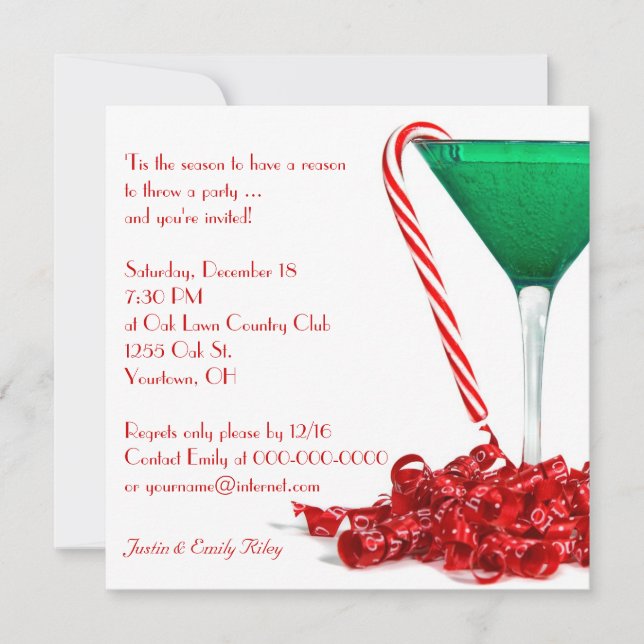 Christmas Cocktail Party Invitation (Front)