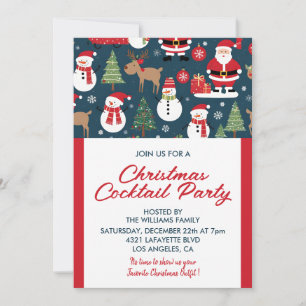 Christmas Cocktail Party Invitation deer santa