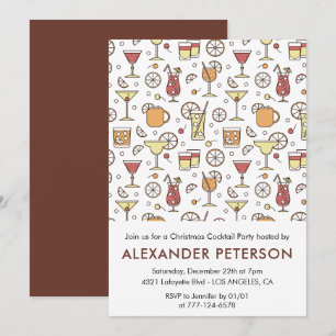 Christmas Cocktail Party invite Cocktail Pattern 