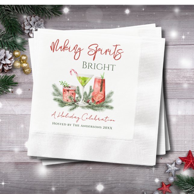 Christmas Cocktail Party Making Spirits Bright  Napkin (Creator Uploaded)