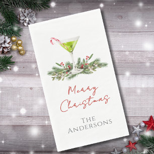 Christmas Cocktail Party Martini Guest Towels Napkin
