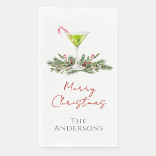 Christmas Cocktail Party Martini Guest Towels Napkin