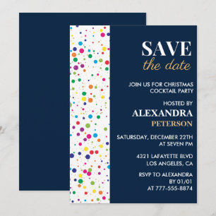 Christmas Cocktail Party Save the date Confetti Invitation