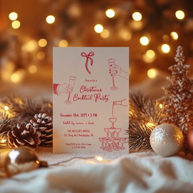 Christmas Cocktail Party whimsical invitation (Creator Uploaded)