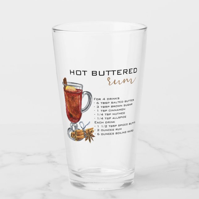 Christmas Cocktail Recipe Hot Buttered Rum  Glass (Front)