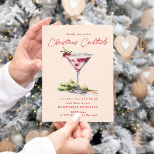 Christmas Cocktail's Elegant Party Invitation