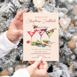 Christmas Cocktail's Elegant Party Invitation