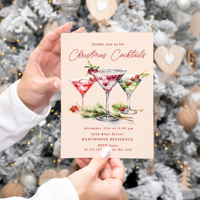 Christmas Cocktail's Elegant Party Invitation (Creator Uploaded)