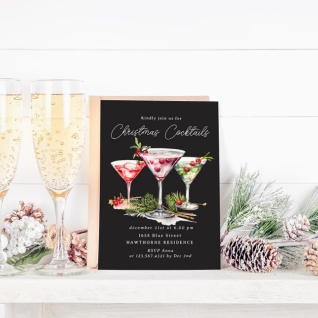 Christmas Cocktail's Elegant Party Invitation (Creator Uploaded)