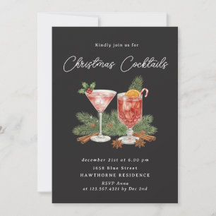 Christmas Cocktail's Elegant Party Invitation