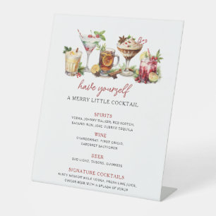 Christmas cocktails Merry holiday bar sign