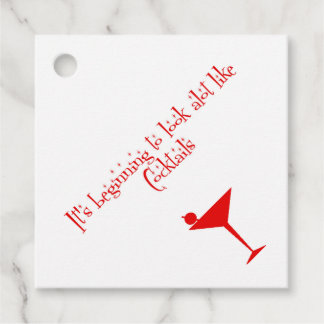 Christmas Cocktails Retro 50s Style Paper Napkins Favour Tags