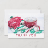Christmas Cocoa Candy Cane Scarf & Mitts Thank You