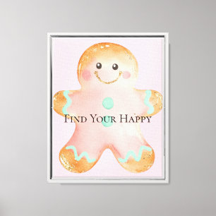 Christmas Cocoa Gold Blush Pink Mint Find Happy Canvas Print