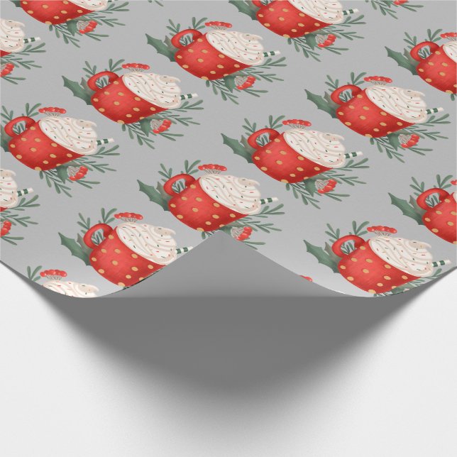 Christmas Cocoa Mugs Wrapping Paper (Corner)