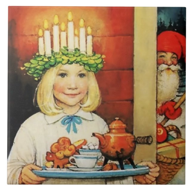 “Christmas Coffee” by Jenny Nystrom Tile (Front)