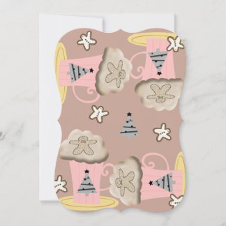 Christmas Coffee Cappuccino Flat Greeting Card