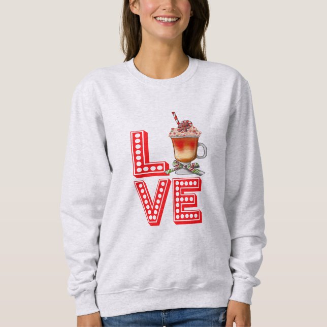Christmas Coffee Cheer Stack Love Coffee Lovers Sweatshirt (Front)