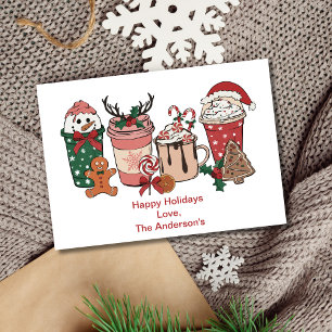 Christmas Coffee Cookies Personalised Holiday Card