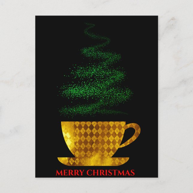 Christmas Coffee Cup Holiday  Postcard (Front)