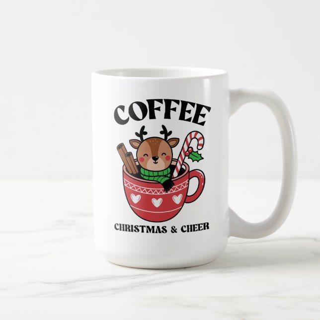 Christmas Coffee Cup With Festive Decorations (Right)