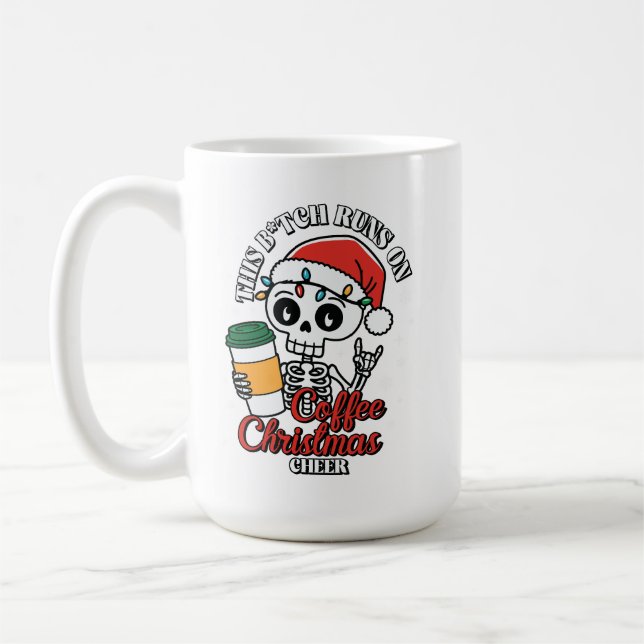 Christmas Coffee Cup With Festive Skeleton Design (Left)