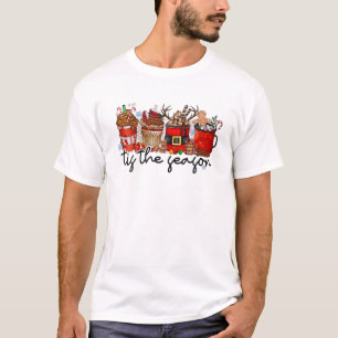 Christmas Coffee Drink Tis The Season Santa Merry T-Shirt