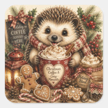 Christmas Coffee Hedgehog Cosy Holiday