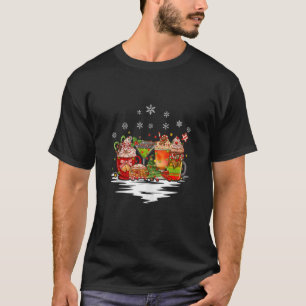 Christmas Coffee Iced Latte Caffeine Coffee Lover  T-Shirt