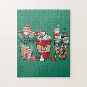 Christmas Coffee Latte Cosy Winter Santa Xmas Coff Jigsaw Puzzle
